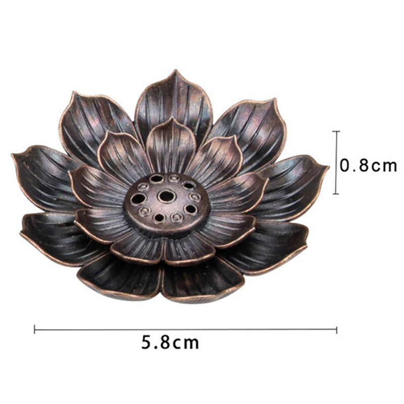 Alloy Incense Burner Stick Holder Plate Buddhism Lotus