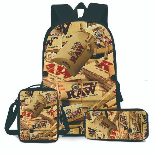 3 PCS Raw Backpack