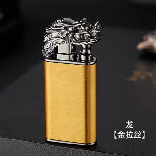 Blue Flame Metal Crocodile Double Fire Dragon Lighter
