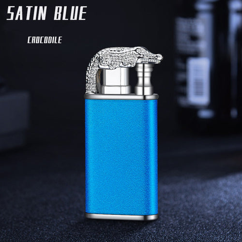 Blue Flame Metal Crocodile Double Fire Dragon Lighter