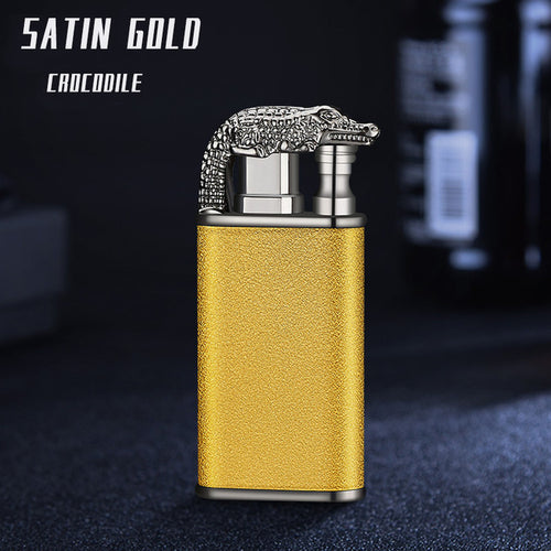 Blue Flame Metal Crocodile Double Fire Dragon Lighter