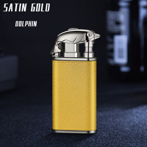 Blue Flame Metal Crocodile Double Fire Dragon Lighter