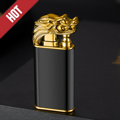 Blue Flame Metal Crocodile Double Fire Dragon Lighter