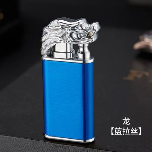 Blue Flame Metal Crocodile Double Fire Dragon Lighter
