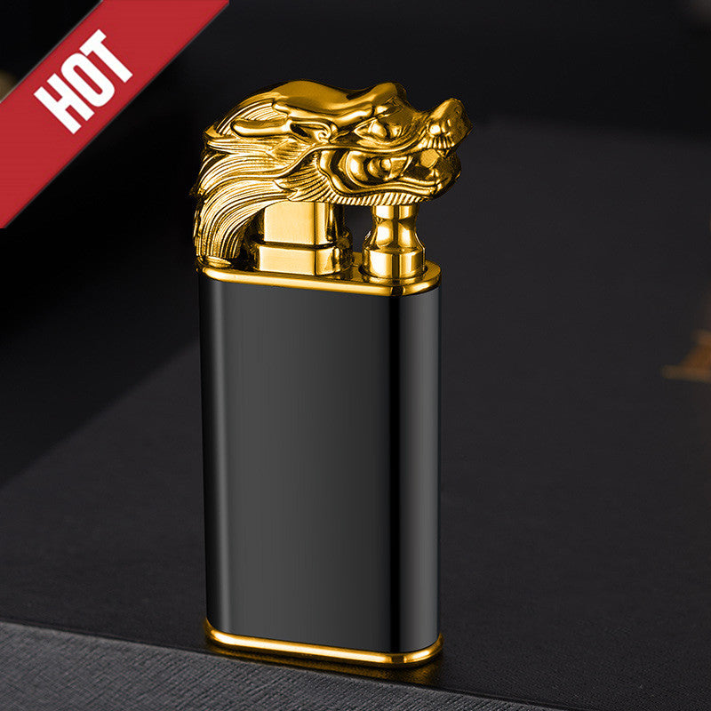 Blue Flame Metal Crocodile Double Fire Dragon Lighter